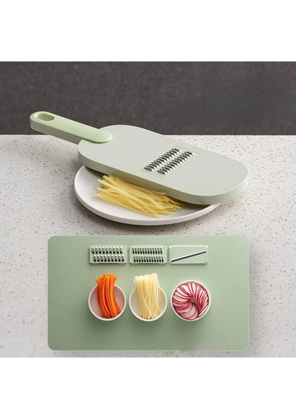 Yeşil - Üç Bıçaklı 3'ü 1 Arada / 6'sı 1 Çok Fonksiyonlu Sebze Dilimleyici Kesici Öğütücüler El Koruyuculu Dilimleyici Meyve Patates Doğrayıcı Havuç Rendesi (Yurt Dışından) fırsatları