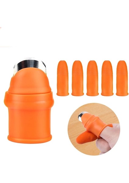 Orange L Silikon Parmak Koruyucu Başparmak Bıçak Koruyucu Dişliler Kesme Sebze Hasat Bıçağı Sıkma Bitki Bıçak Mutfak Aletleri (Yurt Dışından)