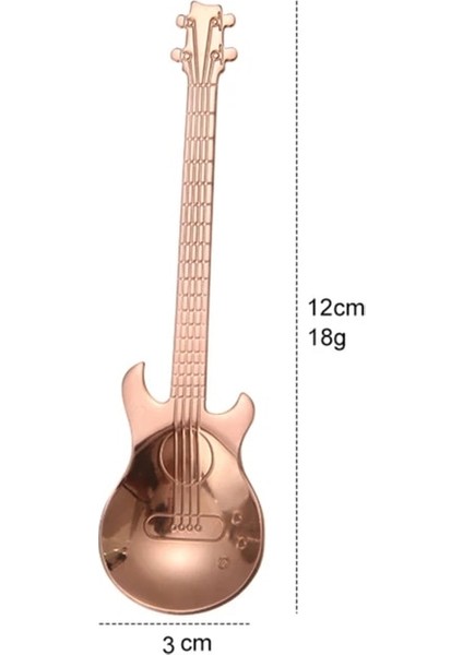 Gül Altın Paslanmaz Çelik Gitar Şekilli Aşk Kahve Kaşığı Çay Kaşığı Çocuk Kaşık Yeni Güzel 7 Renk Kahve Çay Kullanımı (Yurt Dışından)