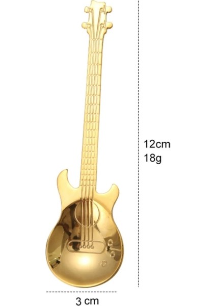 Gül Altın Paslanmaz Çelik Gitar Şekilli Aşk Kahve Kaşığı Çay Kaşığı Çocuk Kaşık Yeni Güzel 7 Renk Kahve Çay Kullanımı (Yurt Dışından)