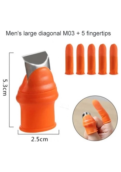 Man M03 Silikon Başparmak Bıçak Parmak Koruyucu Sebze Hasat Bıçağı Bitki Bıçak Makas Kesme Halkaları Bahçe Eldivenleri (Yurt Dışından)