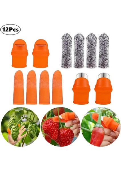 Parmak Koruyucu Silikon Başparmak Kesme Kazıyıcı Aracı Sebze Hasat Araçları Sıkma Bitki Bıçak Makas Eldiven (Yurt Dışından)