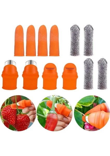 Parmak Koruyucu Silikon Başparmak Kesme Kazıyıcı Aracı Sebze Hasat Araçları Sıkma Bitki Bıçak Makas Eldiven (Yurt Dışından)