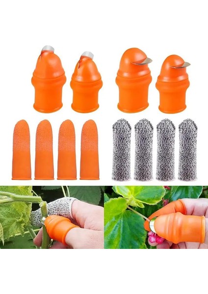 Parmak Koruyucu Silikon Başparmak Kesme Kazıyıcı Aracı Sebze Hasat Araçları Sıkma Bitki Bıçak Makas Eldiven (Yurt Dışından)