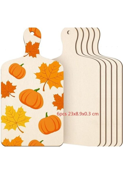 23X8.9X0.3 cm 6 Adet 6 Adet Ahşap Kesme Tahtası Tepsisi Kolları ile Dıy Şükran Günü Noel Cilasız Ahşap Kürek Dikdörtgen Kesme Tahtası Tepsisi (Yurt Dışından)