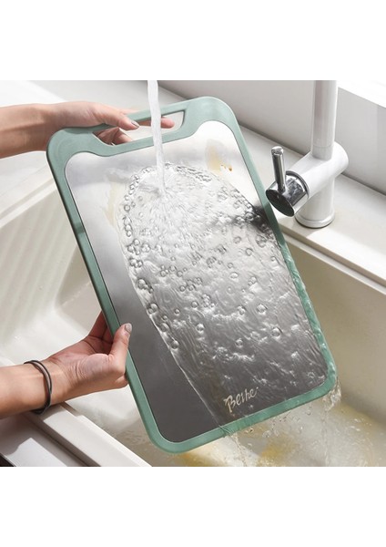 Mavi 40X25 cm 304 Paslanmaz Çelik Kesme Tahtası Çift Taraflı Kesme Tahtası Mutfak Meyve Kesme Tahtası Mutfak Haddeleme Kesme Tahtası (Yurt Dışından)