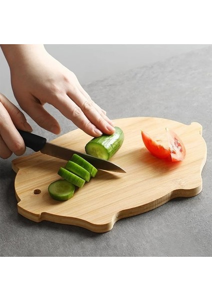 Domuz Yaratıcı Bambu Kesme Tahtası Mini Hayvan Bebek Maması Takviyesi Sınıflandırma Kesme Tahtası Pizza Suşi Ekmek Tepsisi Mutfak Gereçleri (Yurt Dışından)