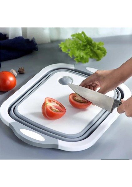 1 Adet Ev Katlanır Lavabo Tahliye Sepeti Kesme Tahtası Katlanabilir Kesme Sepeti Yıkama Lavabo Drenaj Kesme Tahtası (Yurt Dışından)