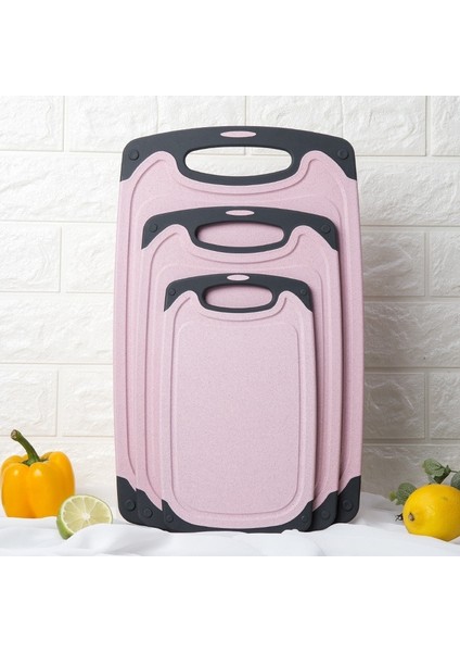 Pembe 317X200X8 1 Adet Pembe Kaymaz Mutfak Et Meyve Sebze Kesme Tahtası Gıda Doğrama Bloğu Doğrama Tahtası Gıda Dilim Kesim Doğrama Bloğu (Yurt Dışından)