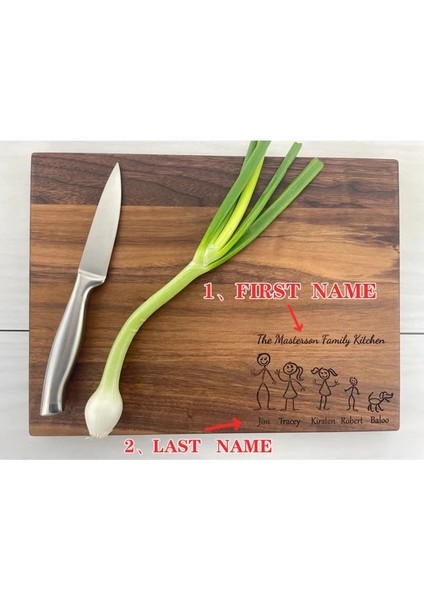 Z-220609-(24) 22X30CM Mutfak Kesme Tahtası Biftek Breadboard Gravür Aile ve Arkadaşlar Için Özel Metin Hediyeler Mutfak Aksesuarları (Yurt Dışından)
