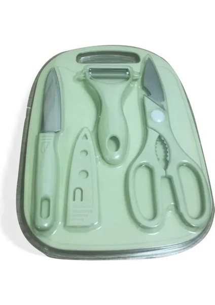 Dört Parçalı Set Yeşil Anne ve Bebek Tamamlayıcı Mama Bıçakları Çocuk Kesme Tahtaları Meyve Kutuları Çocuk Mini Kesme Tahtaları Bebek (Yurt Dışından)