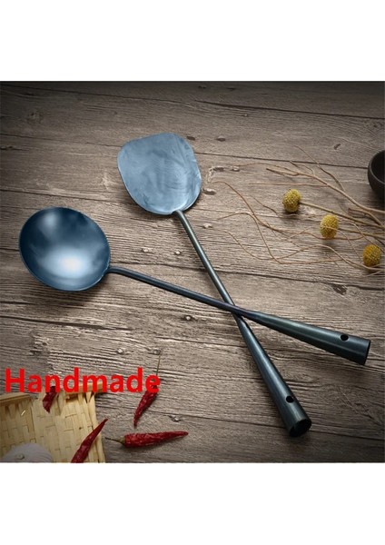 1 PCS10 Dayanıklı Taşınabilir El Yapımı Demir Yapışmaz Turner Pota Gıda Wok Spatula Kaşık Mutfak Gereçleri Pişirme Gereç Tencere Eşyaları (Yurt Dışından)