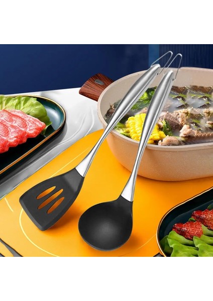 Kullanışlı Oluklu Spatula Isıya Dayanıklı Anti-Pas Pişirme Turner Silikon Tavada Kızartma Kürek Kaşık Spatula (Yurt Dışından) fiyatları