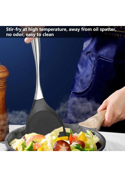 Kullanışlı Oluklu Spatula Isıya Dayanıklı Anti-Pas Pişirme Turner Silikon Tavada Kızartma Kürek Kaşık Spatula (Yurt Dışından) modelleri