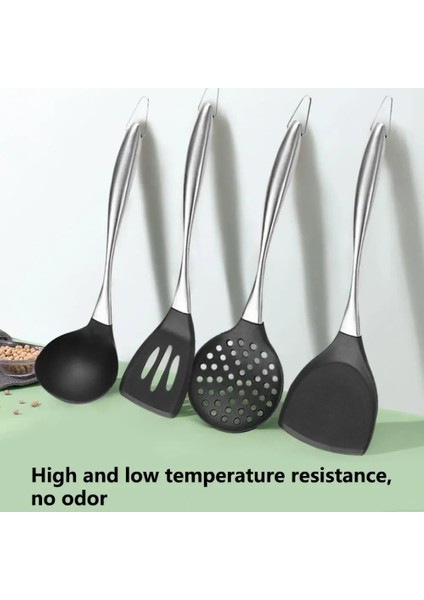 Kullanışlı Oluklu Spatula Isıya Dayanıklı Anti-Pas Pişirme Turner Silikon Tavada Kızartma Kürek Kaşık Spatula (Yurt Dışından) fırsatları