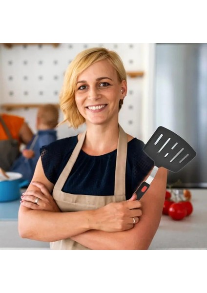 Büyük Eğim Sızıntısı Kızartma Spatula Yapışmaz Isıya Dayanıklı Ev Silikon Turner Gözleme Spatula Patates Kızartması Çeviriciler Mutfak Aksesuarları (Yurt Dışından) fırsatları