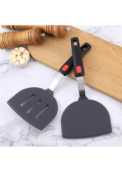 D Spatula Isıya Dayanıklı Yapışmaz Biftek Spatula Gıda Sınıfı Rahat Kavrama Ergonomi Silikon Mutfak Pişirme Spatula (Yurt Dışından)