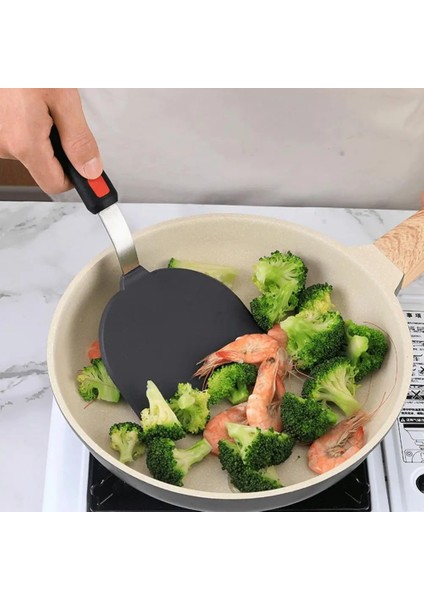 D Spatula Isıya Dayanıklı Yapışmaz Biftek Spatula Gıda Sınıfı Rahat Kavrama Ergonomi Silikon Mutfak Pişirme Spatula (Yurt Dışından)