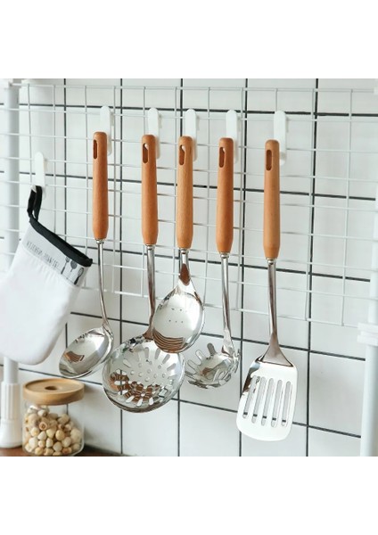 Spoonula Paslanmaz Çelik Pişirme Araçları Gereçler Alet Kaşık Spatula Kepçe Oluklu Turner Ahşap Saplı Mutfak Tencere Ev Tedarikçisi (Yurt Dışından)