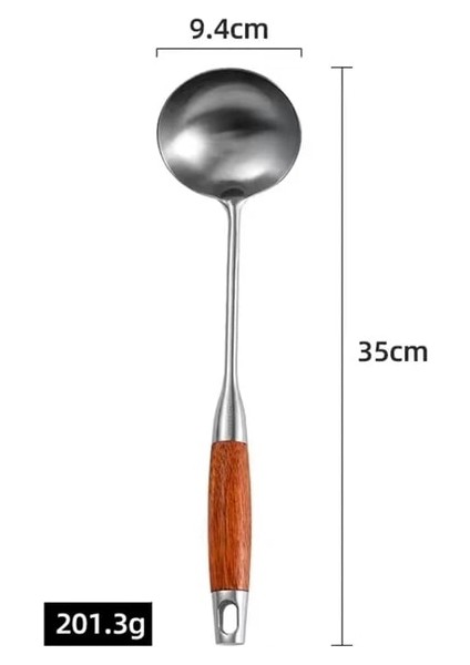 D1 Paslanmaz Çelik Wok Spatula Gül Ağacı Saplı Pişirme Spatula Gadjets Mutfak Eşyaları Aksesuarları Oluklu Turner Pirinç Kaşığı (Yurt Dışından)
