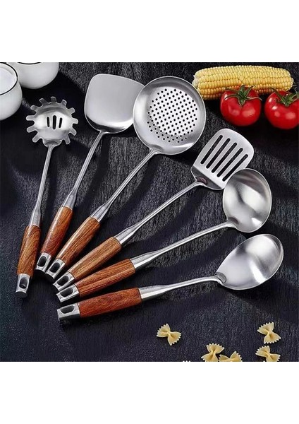 D1 Paslanmaz Çelik Wok Spatula Gül Ağacı Saplı Pişirme Spatula Gadjets Mutfak Eşyaları Aksesuarları Oluklu Turner Pirinç Kaşığı (Yurt Dışından) fiyatları