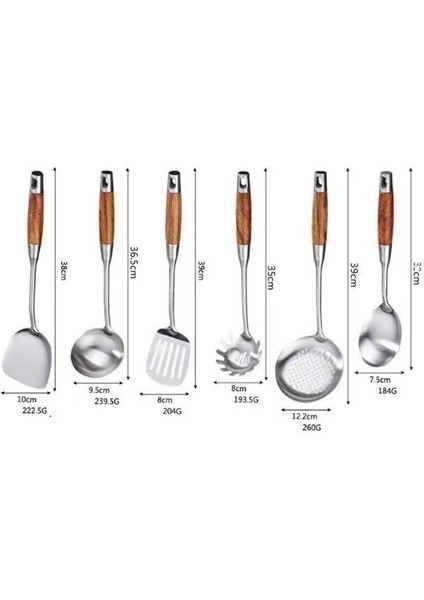 D1 Paslanmaz Çelik Wok Spatula Gül Ağacı Saplı Pişirme Spatula Gadjets Mutfak Eşyaları Aksesuarları Oluklu Turner Pirinç Kaşığı (Yurt Dışından) modelleri