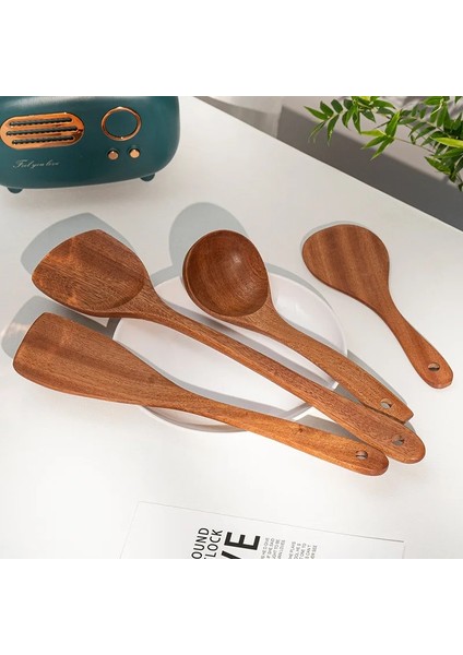 Stil 3 Doğal Ahşap Ev Yemek Kaşığı Spatula Mutfak Eşyaları Seti Yapışmaz Ahşap Spatula Pişirme Spatula Çorba Kaşığı Spatula (Yurt Dışından) indirimleri