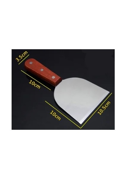 12 Paslanmaz Çelik Kızarmış Kürek Spatula Biftek Pizza Açgözlü Kesiciler Maça Pasta Pişirme Araçları Ahşap Saplı Mutfak Spatula (Yurt Dışından)