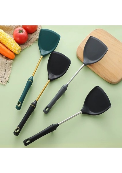 Yeşil Altın Mutfak Malzemeleri Silikon Mutfak Seti Gıda Sınıfı Silikon Spatula Yapışmaz Kızartma Tavası Spatula Paslanmaz Çelik Mutfak Aletleri (Yurt Dışından) fiyatları