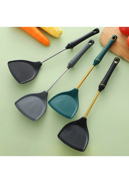 Yeşil Altın Mutfak Malzemeleri Silikon Mutfak Seti Gıda Sınıfı Silikon Spatula Yapışmaz Kızartma Tavası Spatula Paslanmaz Çelik Mutfak Aletleri (Yurt Dışından) fırsatları
