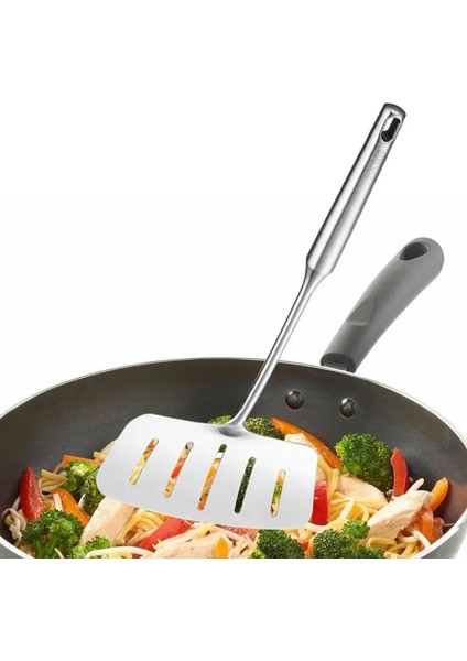 Spatula Paslanmaz Çelik Paslanmaz Çelik Kızartma Spatula Paslanmaz Balık Turner Balık Yumurta Et Için Rahat Ergonomik Saplı (Yurt Dışından)