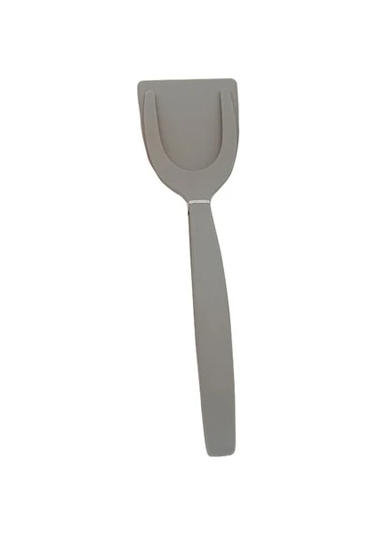 Gri 2-In-1 Yumurta Spatula Mutfak Döndürücüler Gıda Klipsi Silikon Et Maşası Yapışmaz Yumurta Balık Kızartma Tavası Mutfak Kelepçesi Alet Faydalı (Yurt Dışından)
