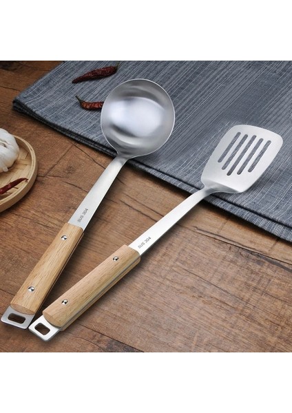 2 Adet Set-Ab Dayanıklı Taşınabilir Paslanmaz Çelik Yapışmaz Turner/kepçe Gıda Wok Spatula Kaşık Mutfak Gereçleri Pişirme Gereç Tencere Spatula (Yurt Dışından)