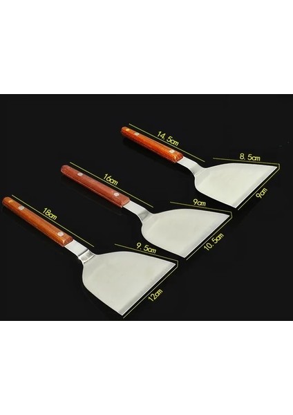 Stil 7 Mutfak Spatula Ahşap Saplı Izgara Turner Paslanmaz Çelik Metal Kazıma Gözleme Teppanyaki Hibachi Kalbur Pişirme Gereçler (Yurt Dışından) fırsatları