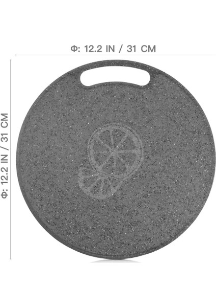 2 Adet 35CM ve 31CM Kurulu Kesme Doğrama Tahtası Panoları Mutfak Yuvarlak Siyah Set Sebze Büyük Granit Mini Içbükey Meyve (Yurt Dışından)
