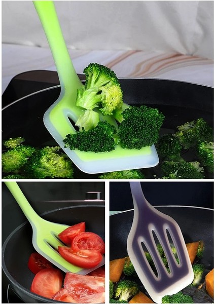 Yeşil Silikon Mutfak Gereçleri Yapışmaz Set Pişirme Gereçleri Araçları Yumurta Balık Kızartma Tavası Kepçe Kızarmış Kürek Spatula Pişirme Gereçleri (Yurt Dışından) modelleri