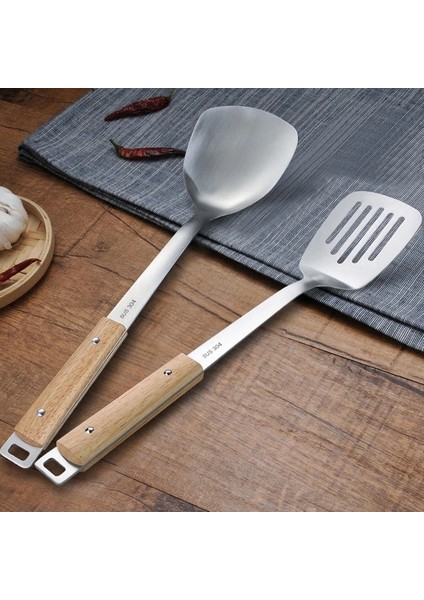 2 Adet Set-Bc Dayanıklı Taşınabilir Paslanmaz Çelik Yapışmaz Turner/kepçe Gıda Wok Spatula Kaşık Mutfak Gereçleri Pişirme Gereçler Tencere Spatula (Yurt Dışından)