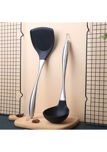 Kaşık M Mutfak Eşyası Çeviriciler Spatula Isıya Dayanıklı Paslanmaz Çelik Saplı Silikon Kaşık Kazıyıcı Tava Spatula (Yurt Dışından) fiyatları