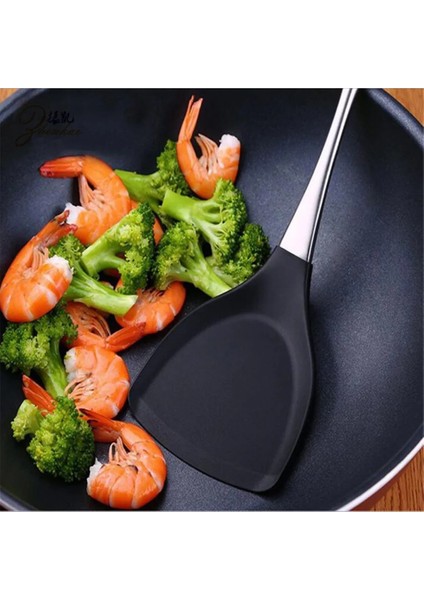 Kaşık M Mutfak Eşyası Çeviriciler Spatula Isıya Dayanıklı Paslanmaz Çelik Saplı Silikon Kaşık Kazıyıcı Tava Spatula (Yurt Dışından) indirimleri