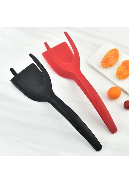 Bk Yapışmaz 2 In 1 Gözleme Spatula Patates Kızartması Turners Yumurta Kelepçesi Kızartma Biftek Gözleme Maşa Tost Omlet Klip Mutfak Aksesuarları (Yurt Dışından)