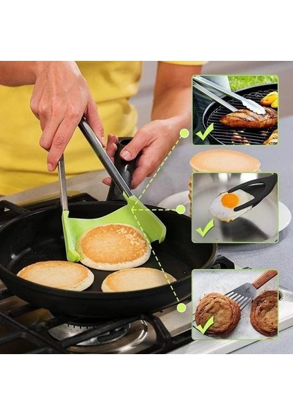 Kırmızı 9 Inç 2 In 1 Mutfak Spatula ve Maşa Yapışmaz Isıya Dayanıklı Paslanmaz Çelik Gıda Maşası Çerçeve Silikon Maşa Mutfak Aletleri Gadget (Yurt Dışından) fırsatları