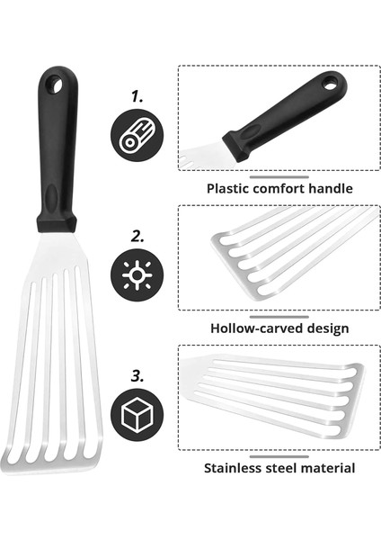 Bir Mutfak Kızartma Spatula Kaymaz Paslanmaz Çelik Oluklu Turner ve Balık Spatula Sızdıran Kürek Balık Dilimi Mutfak Aksesuarları (Yurt Dışından) fırsatları