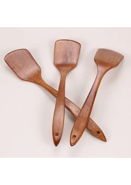 Wood-E Masif Ahşap Kaşık Spatula Şef Mutfak Eşyaları Pişirme Sağlık Uzun Saplı Yapışmaz Özel Ahşap Kürek Pişirme Araçları (Yurt Dışından)