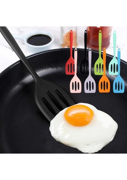 Kırmızı Pişirme Turner Spatula Büyük Silikon Yumurta Balık Kızartma Tavası Yapışkan Değil Izgara Kepçe Kızarmış Kürek Spatula Pişirme Gereçleri Mutfak (Yurt Dışından)
