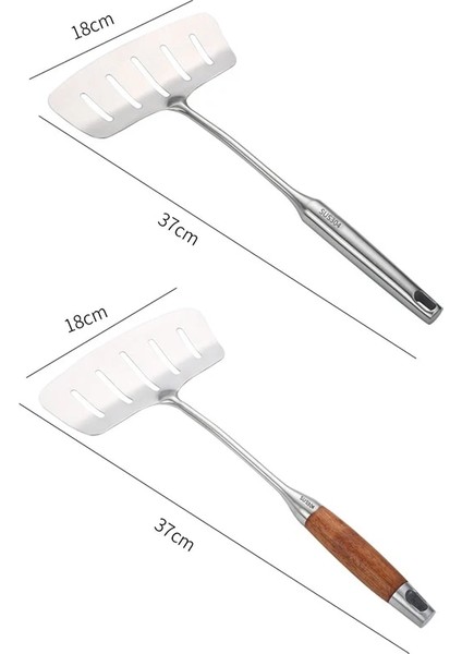Ahşap Saplı Paslanmaz Çelik Geniş Balık Spatula Turner Uzun Saplı Mutfak Metal Spatula Kızartma Balık Et Yumurta Krep Için (Yurt Dışından) indirimleri