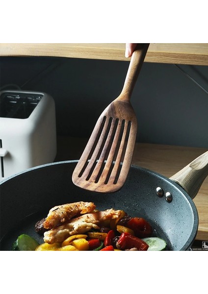 Auburn Ahşap Spatula Tencere Kürek Yapışmaz Tava Kaşık Pişirme Gereçleri Aracı Ahşap Alet Tencere Mutfak Aksesuarları Için (Yurt Dışından) indirimleri