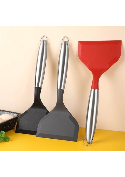 Kırmızı Silikon Geniş Ağızlı Kürek Mutfak Yapışmaz Spatula Pizza Yumurta Tamagoyaki Fry Gözleme Turner Ev Mutfak Aksesuarları (Yurt Dışından) fiyatları