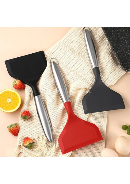 Kırmızı Silikon Geniş Ağızlı Kürek Mutfak Yapışmaz Spatula Pizza Yumurta Tamagoyaki Fry Gözleme Turner Ev Mutfak Aksesuarları (Yurt Dışından) fırsatları