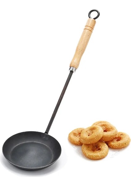 17 Donut Kızartma Kaşığı Kızarmış Yağ Baba Demir Kaşık Dayanıklı Taşınabilir El Yapımı Demir Yapışmaz Turner Pota Gıda Wok Spatula Kaşık (Yurt Dışından)