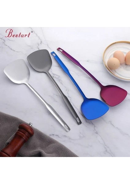 No.2 Yapışmaz Tencere Spatula Paslanmaz Çelik Uzun Saplı Düz Kürek Altın Pişirme Araçları Mutfak Eşyaları Tavada Kızartılmış Kızarmış Balık Yumurta (Yurt Dışından)